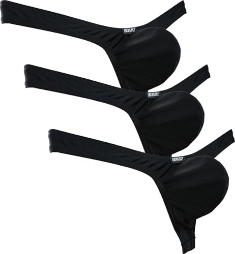Big Pouch Thong Low Rise • Black • 3-pack