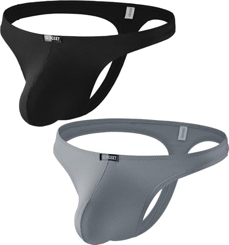 Big Pouch Thong Low Rise • Black+Grey • 1-pack