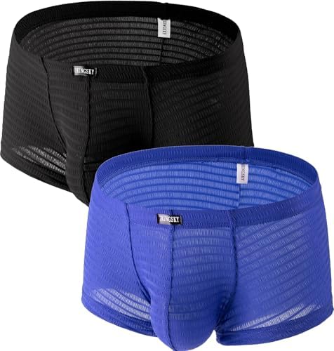 Boxer Briefs Pouch Shorts Stretch • Black+Blue • 1-pack