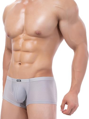 Bright Color Boxer Briefs Bulge Shorts • Grey