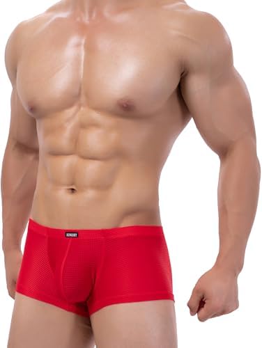 Bright Color Boxer Briefs Bulge Shorts • Red