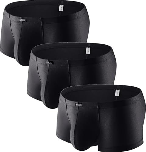Bulge Boxer Briefs High Stretch Shorts • Black • 3-pack