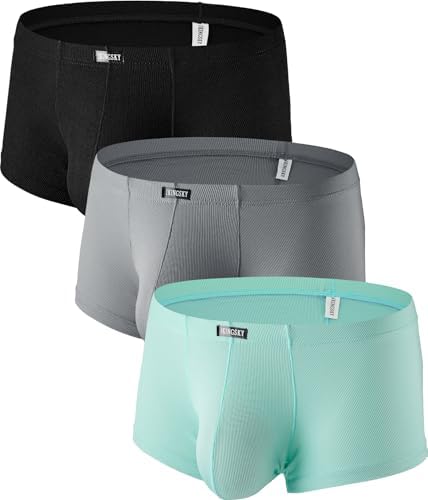 Bulge Boxer Briefs Shorts Low • Black+Grey+Green • 1-pack