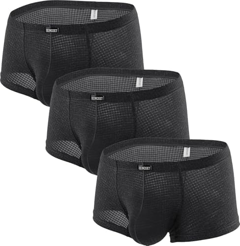 Bulge Boxer Briefs U-Hance Pouch Stretch • Black • 3-pack