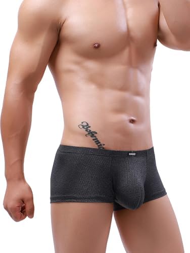 Bulge Boxer Briefs U-Hance Pouch Stretch • Black • 6-pack