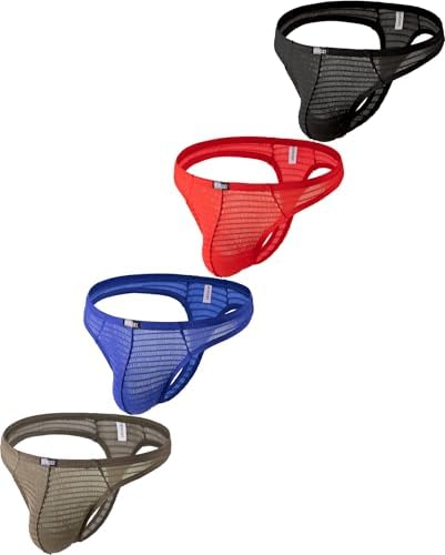 Bulge Thong Swimming T-back • Black+Blue+Red+Green • 1-pack