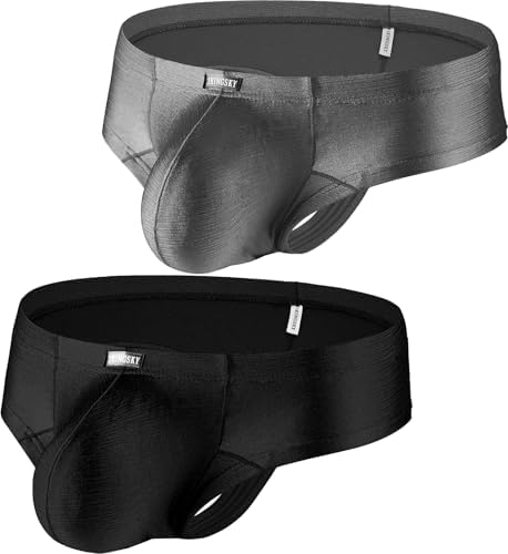 Cheeky Boxer Briefs Brazilian Back • Black+Grey • 1-pack