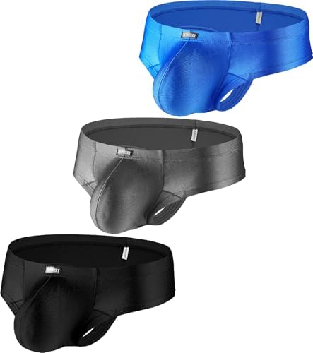 Cheeky Boxer Briefs Brazilian Back • Black+Grey+Blue • 1-pack