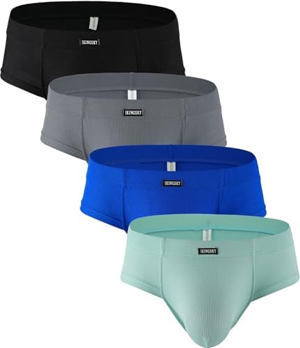 Cheeky Briefs Mid Coverage Back • Black+Grey+Blue+Green • 1-pack