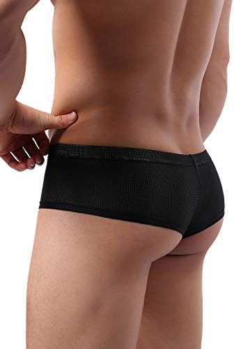 Cheeky Thong Mini Cheek Boxer Briefs • Black • 4-pack