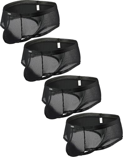 Cheeky Thong Mini Cheek Boxer Briefs • Black • 4-pack