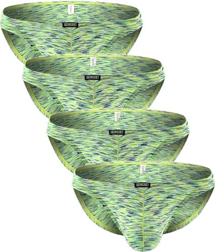 Colorful Big Pouch Bikini Low • Lemon Green • 4-pack