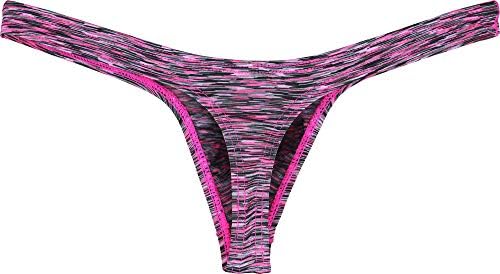 Colorful Big Pouch Thong Low • Rose • 4-pack