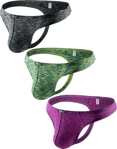 Colorful Thong Quick-dry T-back Bulge • 3-pack