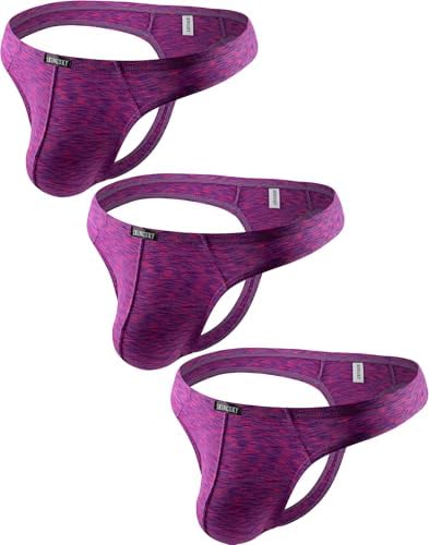 Colorful Thong Quick-dry T-back Bulge • Purple • 3-pack