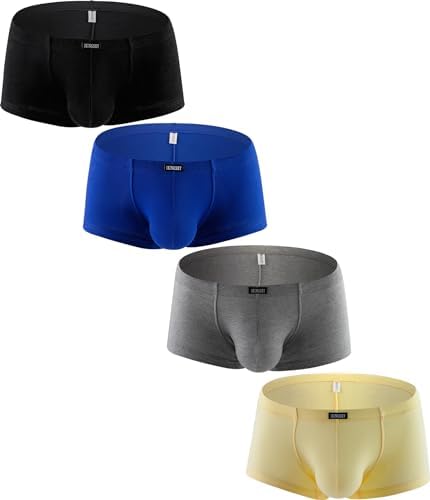 Cotton Bulge Boxer Briefs Pouch Shorts • 4-pack