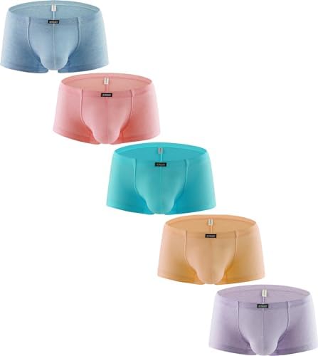 Cotton Bulge Boxer Briefs Pouch Shorts • 5 Pack-b