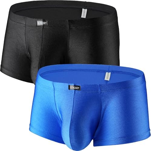 High Stretch Boxer Briefs Bulge Shorts • Black+Blue