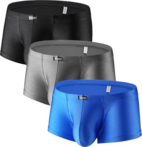 High Stretch Boxer Briefs Bulge Shorts • Black+Grey+Blue