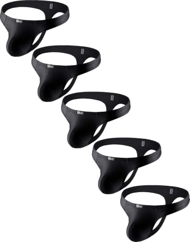High Stretch Bulge Thong T-back • Black • 5-pack