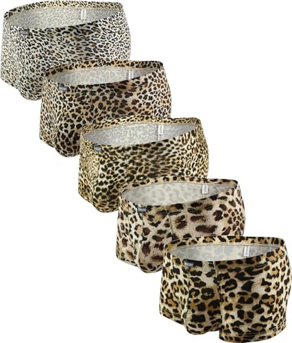 iKingksy Leopard Boxer Briefs Pouch Trunk • 5-pack