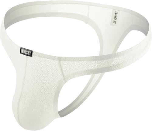 Lace See Through Thong Bulge T-back • White • 3-pack