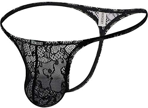 Lace See Throught G-String Low • Black • 4-pack