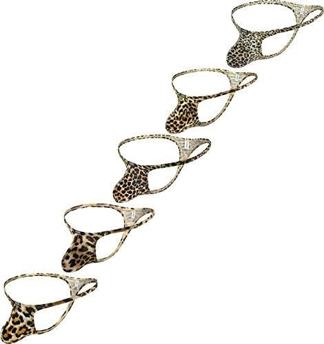 Leopard G-string Big Pouch Y-back • 5-pack