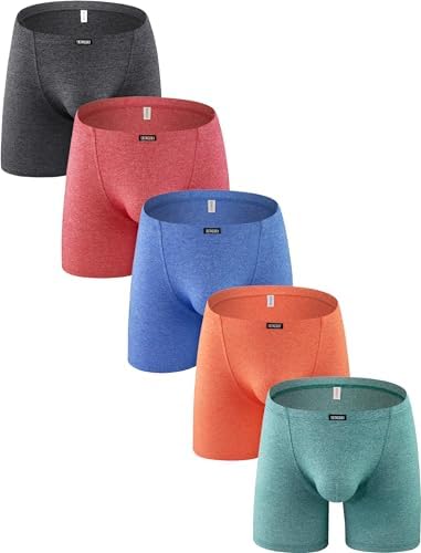 Long Leg Boxer Briefs Bulge Trunks • 5-pack