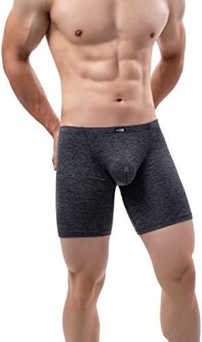 Long Leg Boxer Briefs Bulge Trunks • Black • 1-pack