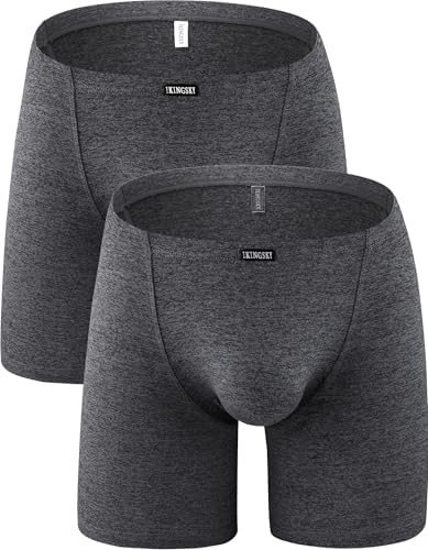 Long Leg Boxer Briefs Bulge Trunks • Black • 2-pack