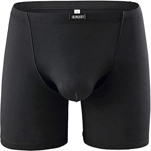 Long Leg Boxer Briefs Seamless Front • Black • 4-pack