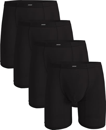 Long Leg Boxer No Ride Up • Black • 4-pack