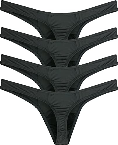 Low Rise Bulge Thong • Black • 4-pack