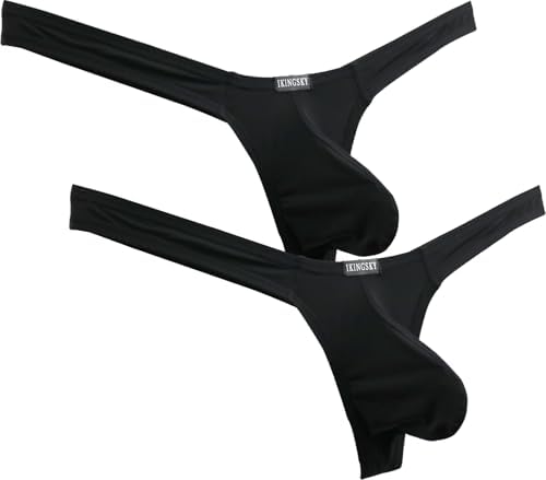 Low Rise Pouch Thong T-back • Black • 2-pack