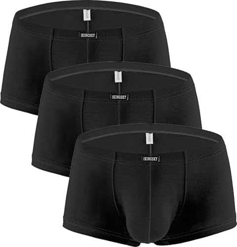 Modal Bulge Boxer Briefs Pouch Shorts • Black • 3-pack