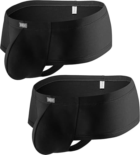 Modal Cheeky Boxer Briefs Brazilian Back • Black • 2 Pack