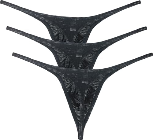 Pouch G-string Big Package Y-Back Panties • Black • 3-pack