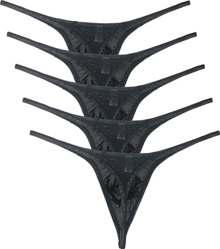 Pouch G-string Big Package Y-Back Panties • Black • 5-pack