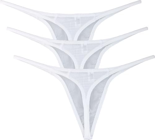Pouch G-string Big Package Y-Back Panties • White • 3-pack