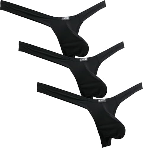 Pouch Thong T-Back Under • Black • 3-pack
