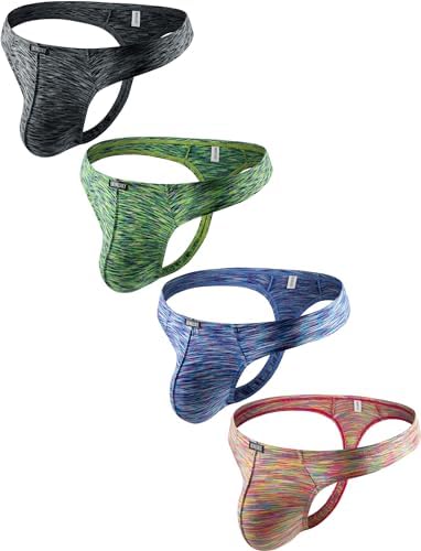 Quick-dry Bulge Thong Colorful T-back Stretch • 4-pack