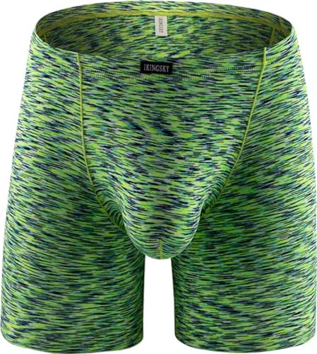 Quick-dry Long Leg Boxer Briefs Bulge • Lemon Green • 1-pack