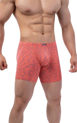 Quick-dry Long Leg Boxer Briefs Bulge • Orange • 6-pack