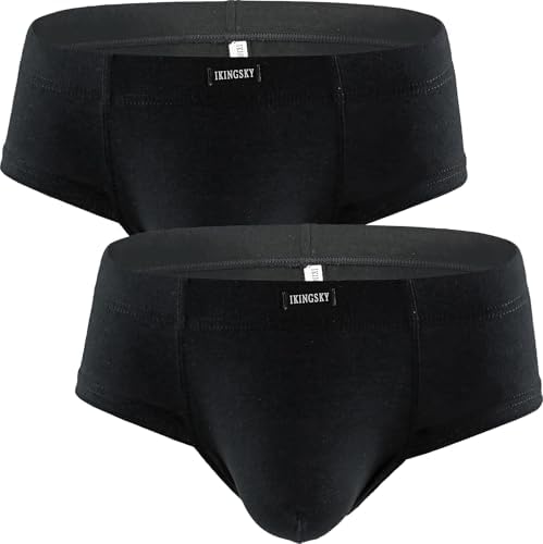 Seamless Front Pouch Briefs Low Rise • Black • 2-pack