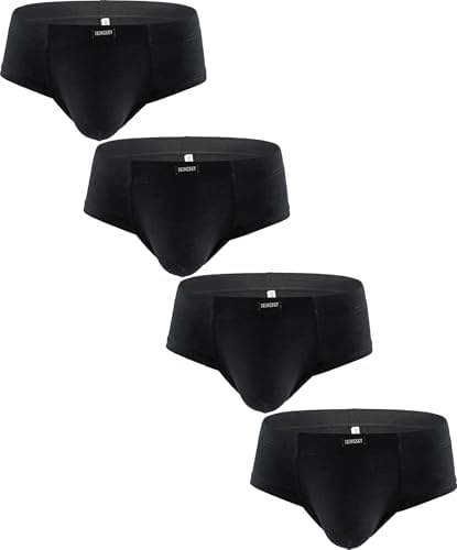 Seamless Front Pouch Briefs Low Rise • Black • 4-pack
