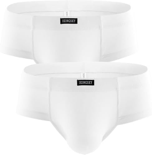 Seamless Front Pouch Briefs Low Rise • White • 2 Pack