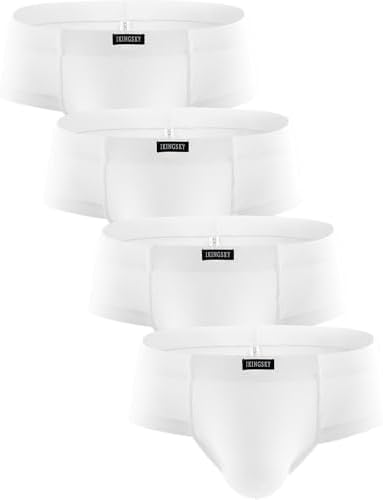 Seamless Front Pouch Briefs Low Rise • White • 4-pack