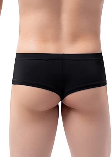 Silky Cheeky Boxer Briefs Brazilian Back • Black • 1-pack
