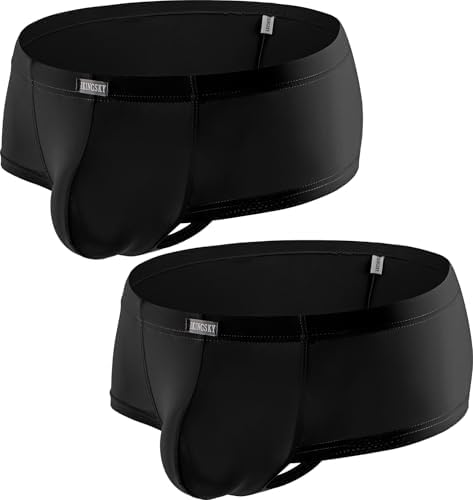 Silky Cheeky Boxer Briefs Brazilian Back • Black • 2-pack